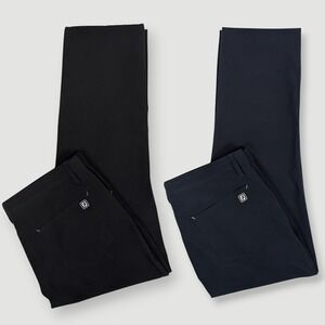 FootJoy Performance Golf Pants Mens 36x27 Black Navy Blue Athletic Fit Lot of 2